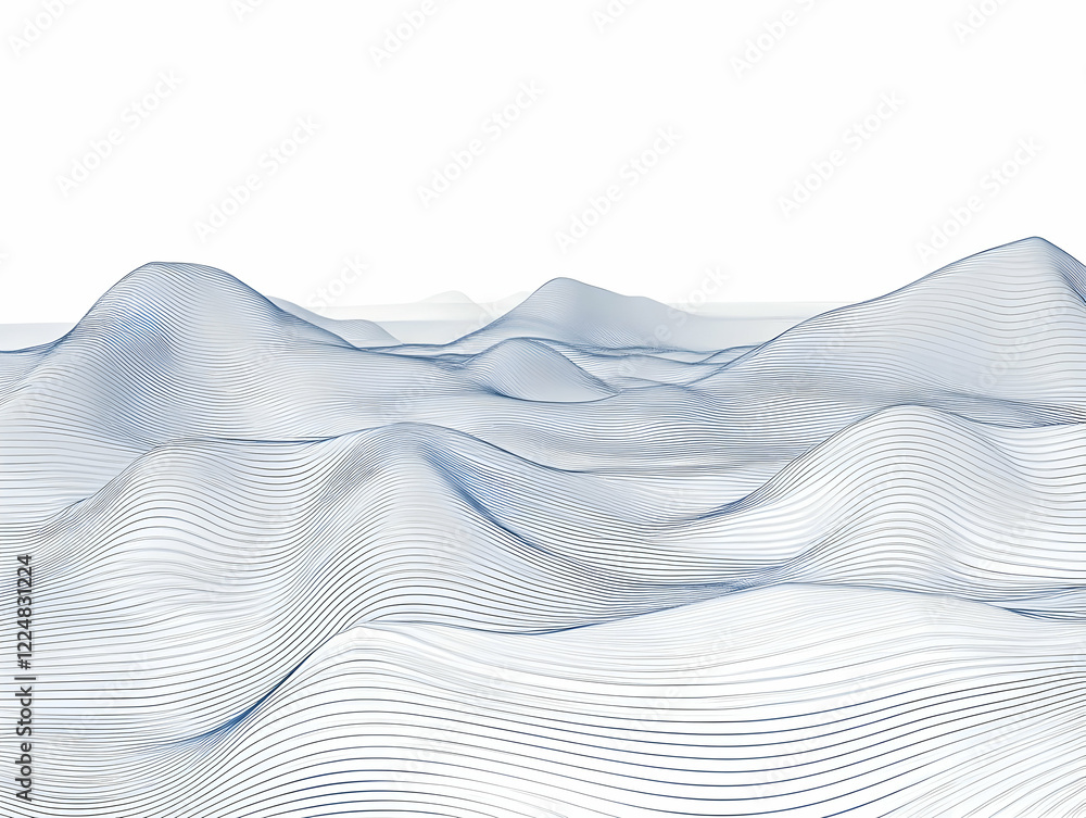 Poster abstract 3d landscape with flowing lines creates a dynamic visual experience