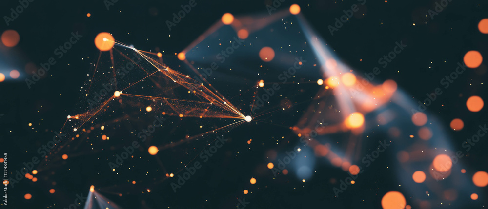 Poster Sharp geometric spark patterns create an intriguing overlay on a black background