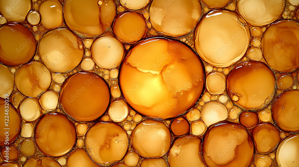 Aufkleber abstract background of golden brown spheres forms a unique and visually appealing design with golden