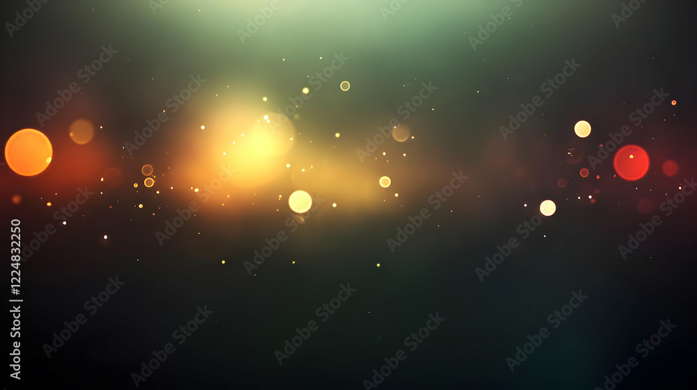 Poster abstract background with colorful bokeh lights and particles creates dreamy effect