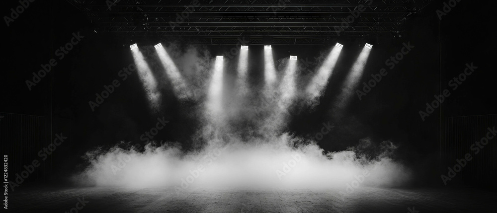 Poster smoke gradually building on stage creates a mystical atmosphere during a performance