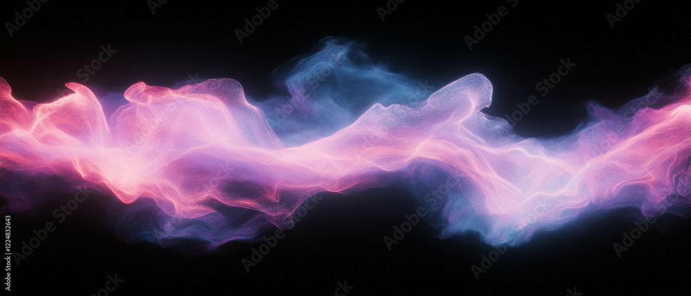 Aufkleber Dissipating smoke texture with lightning strikes and fading effect over a dark background