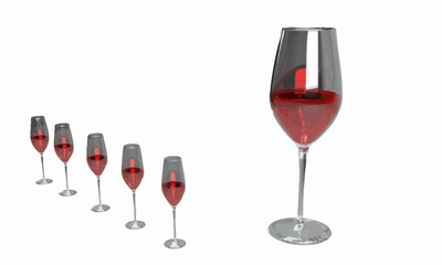 3D illustration - vine glasses