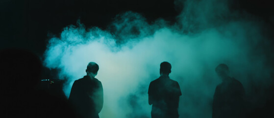 Dramatic smoke overlay with backlighting creates a mysterious atmosphere on stage