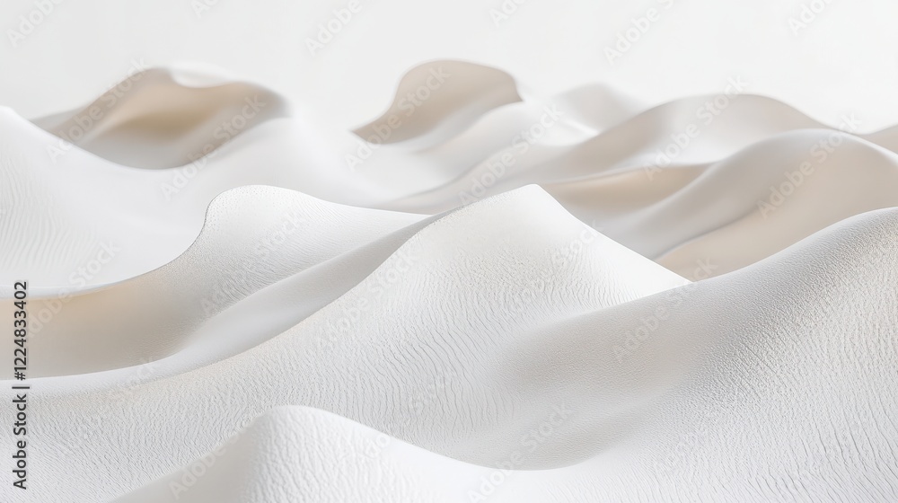 Poster soft undulating white fabric waves create a serene background ideal for minimalist design