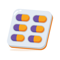 A blister pack with tablets or capsules for medication.