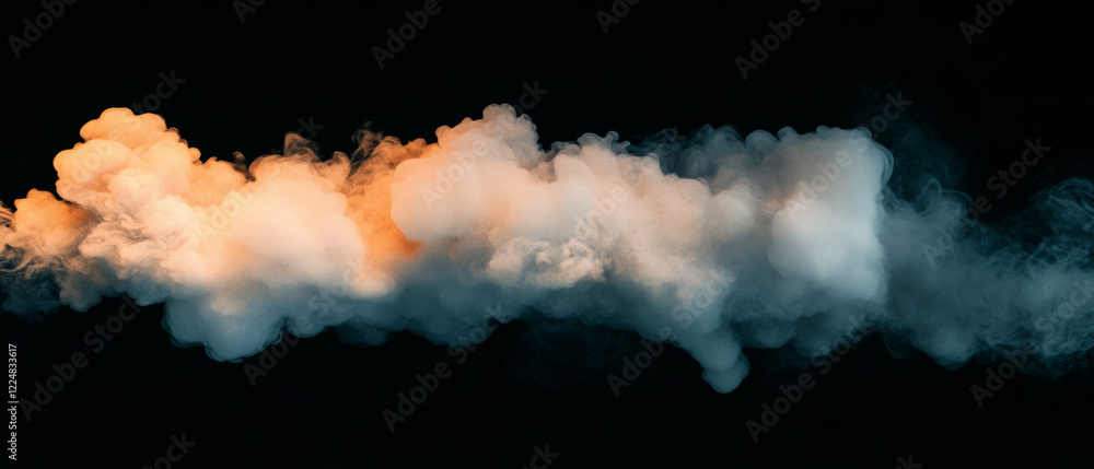 Poster dramatic smoke overlay with dynamic lighting on a dark background changing mood and illumination