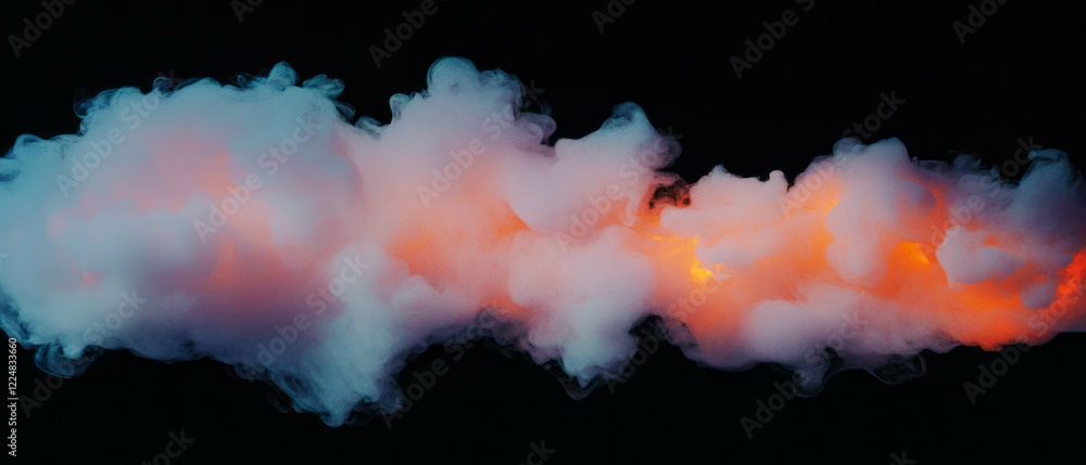 Poster dramatic smoke overlay with fire effect creating a glowing atmosphere on black background
