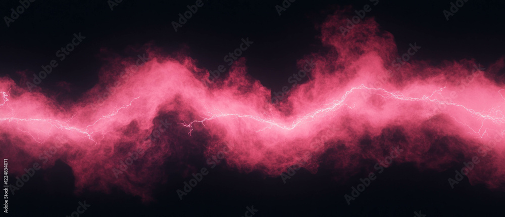 Poster dynamic smoke and lightning composition creates an atmospheric depth and mystery