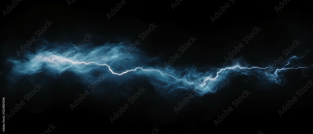 Aufkleber dynamic abstract designs with smoke and lightning on a black background