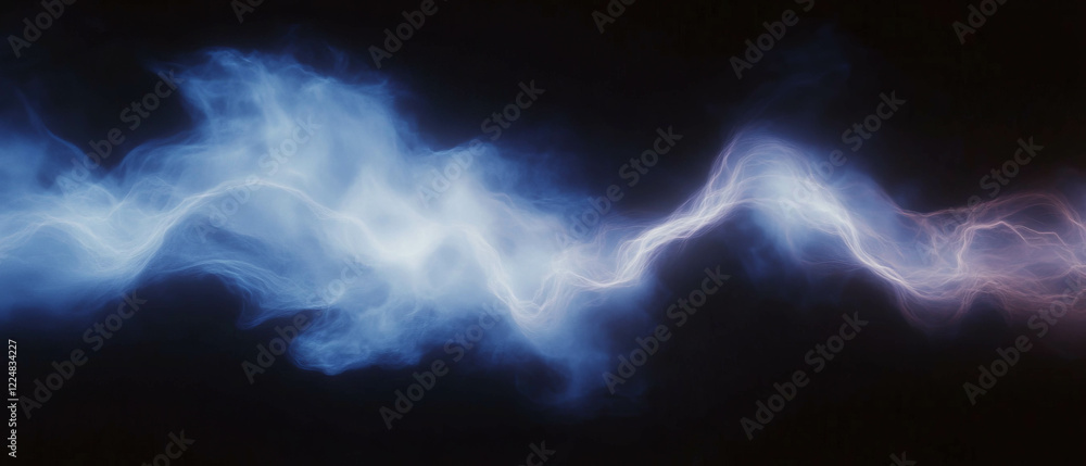 Aufkleber Dynamic smoke and lightning patterns create artistic designs on a black background