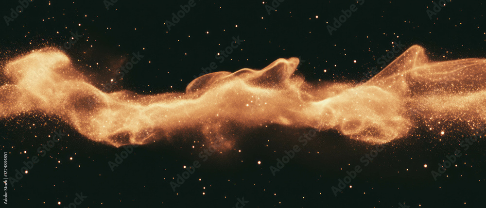 Poster smoke texture with floating particles against a black background creates an atmospheric effect