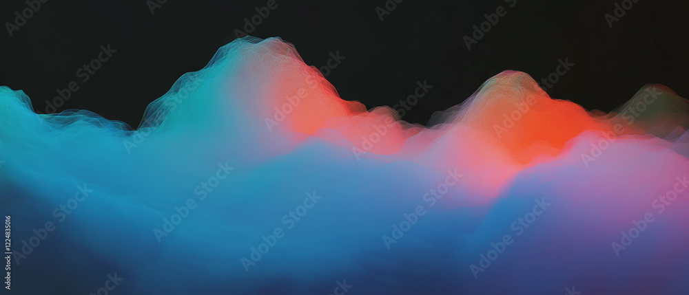 Poster Smoke overlay texture with layered effect and atmospheric depth on black background
