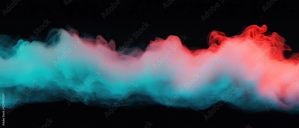Poster Vibrant smoke overlay texture creating depth against a black background with multiple layers