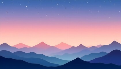 a minimalist wallpaper with layered mountain silhouettes in shades of blue and purple.