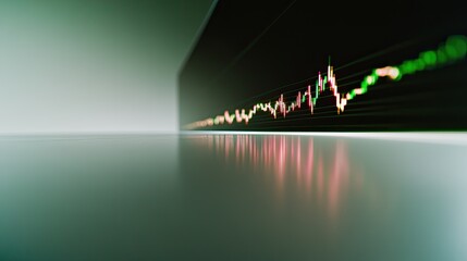 sleek minimalistic composition of glowing algorithmic graph overlaid on smooth gray backdrop with clean edges