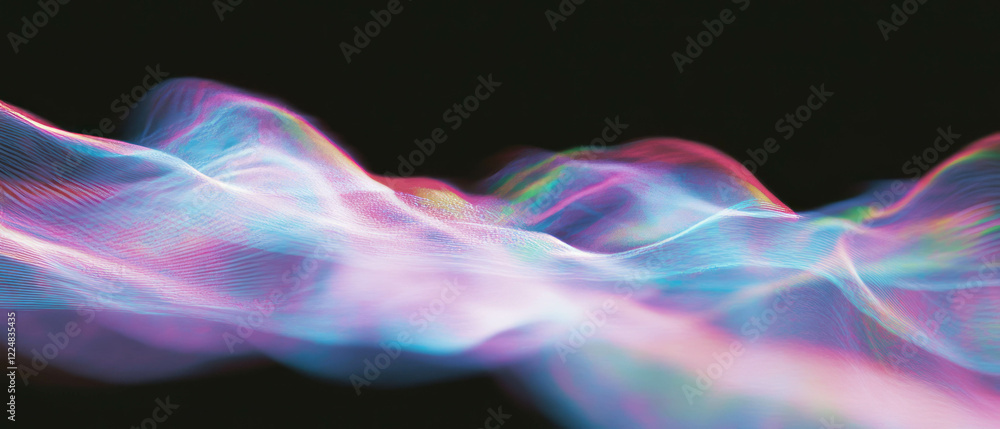 Aufkleber Dynamic smooth wavy spark streams create an energetic backdrop for messaging