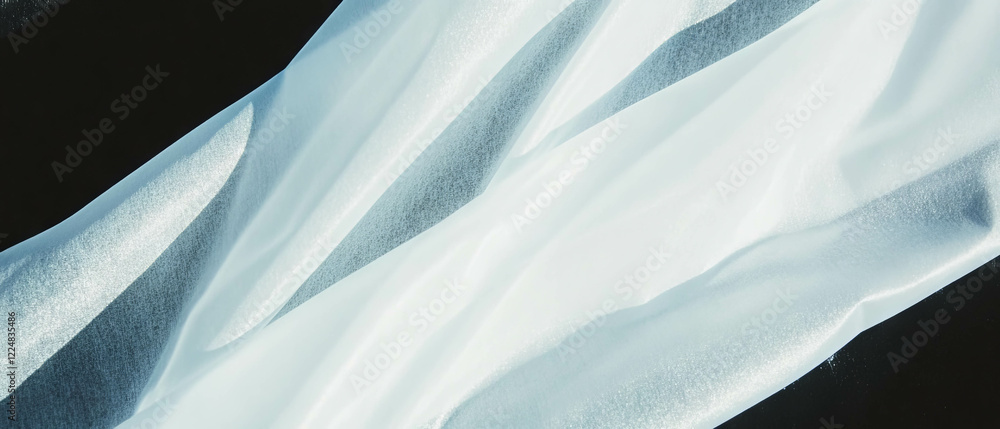 Poster overlay texture of smooth white paper on a black background with clear aesthetic design