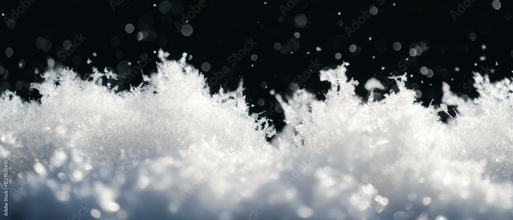 Poster Abstract winter representation with snow overlay texture on a dark background