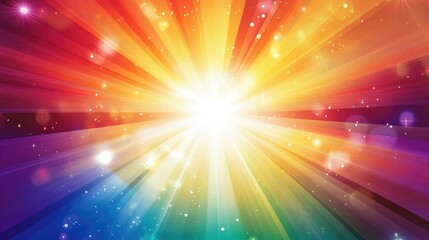 Vibrant Abstract Background with Radiating Colors and Bright Light Emanating from Center in a Kaleidoscope of Warm and Cool Tones for Inspirational Designs