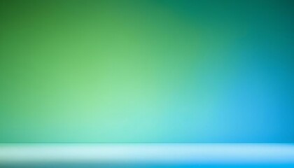 Obraz premium A smooth gradient of green and blue tones creates a calming, underwater-like atmosphere. The soft transition evokes depth, serenity, and tranquility. AI generated.