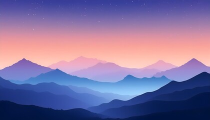 a minimalist wallpaper with layered mountain silhouettes in shades of blue and purple.