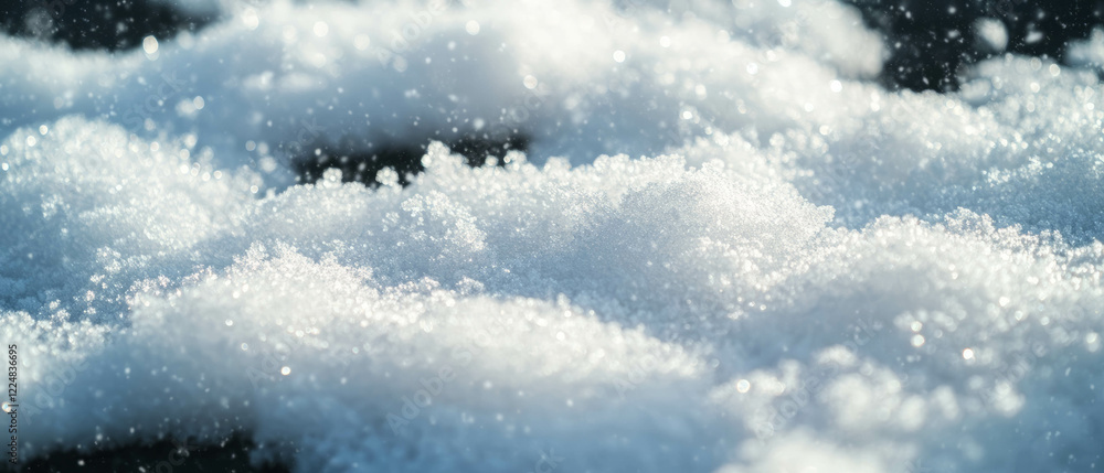 Poster soft snow texture against a dark background creating a gentle winter atmosphere