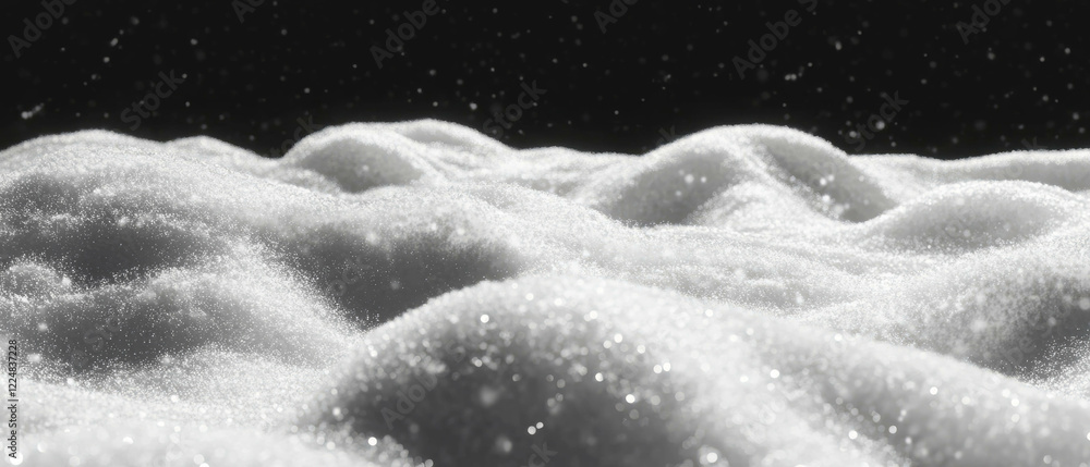 Aufkleber Snowdrifts form uneven textures creating a captivating contrast against a dark background