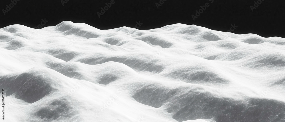 Poster snowdrifts showcase unique texture and uneven surfaces against a black background