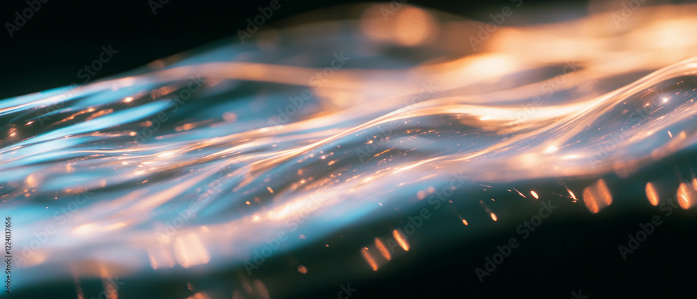 Aufkleber Soft and diffused spark glow texture with gentle ambient light against black background