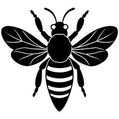 Bee Silhouette Vector, Bee Vector