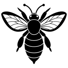 Bee Silhouette Vector, Bee Vector