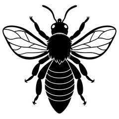 Bee Silhouette Vector, Bee Vector