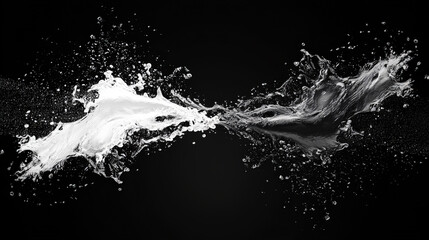Fototapeta premium Black and White Liquid Splash Collision