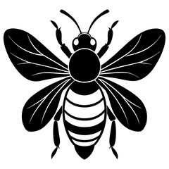 Bee Silhouette Vector, Bee Vector