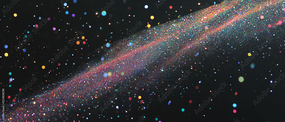 Poster Sparkling overlay texture creating a magical atmosphere on a dark background