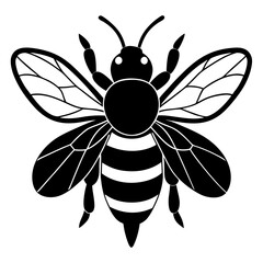 Bee Silhouette Vector, Bee Vector