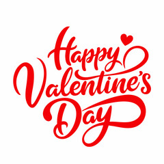 Greeting card with text Happy Valentine's Day. Colorful valentine, banner, icon. Vector illustration.