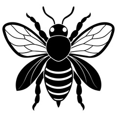 Bee Silhouette Vector, Bee Vector