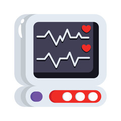 An ECG machine displaying heart rate for medical diagnostics.