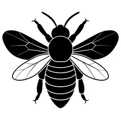 Bee Silhouette Vector, Bee Vector