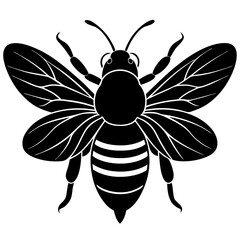 Bee Silhouette Vector, Bee Vector