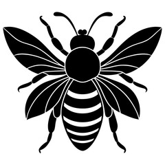 Bee Silhouette Vector, Bee Vector