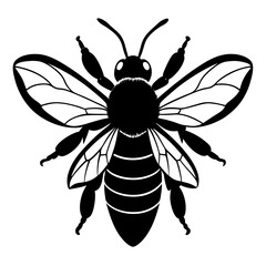 Bee Silhouette Vector, Bee Vector
