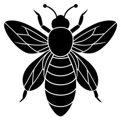Bee Silhouette Vector, Bee Vector