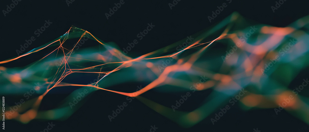 Poster Spider web overlay on abstract background creating artistic designs in dark tones