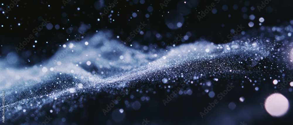 Poster overlay texture of spider web with dust particles on a black background showcasing intricate details
