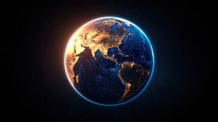 Fototapeta premium A stunning view of Earth highlighting its vibrant colors and features.