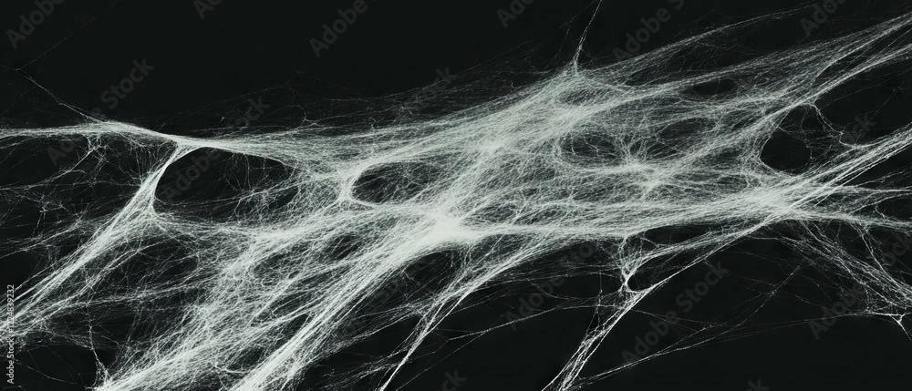 Aufkleber intricate spider web with fresh threads against a dark background