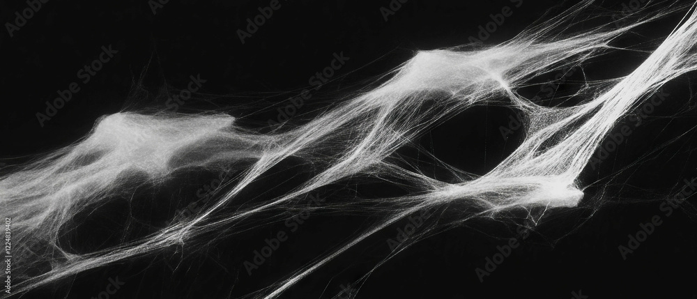 Aufkleber glowing spider web with magical threads and fantasy effects against a dark backdrop